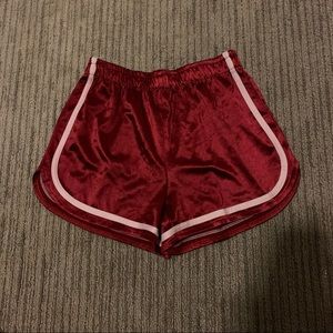 Red Satin Shorts